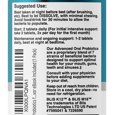 Dental Oral Probiotics with BLIS K12 & M18 – STRAWBERRY/VANILLA Flavor