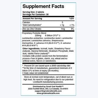 Buy Oral Care Probiotics for Kids –with BLIS K12 & M18 | Great Oral Health